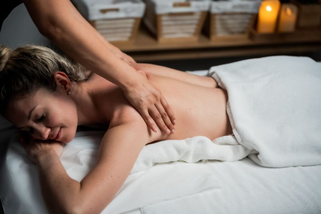 Woman enjoying a massage